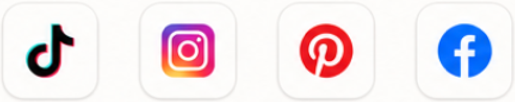 TikTok, Instagram, Pinterest, Facebook